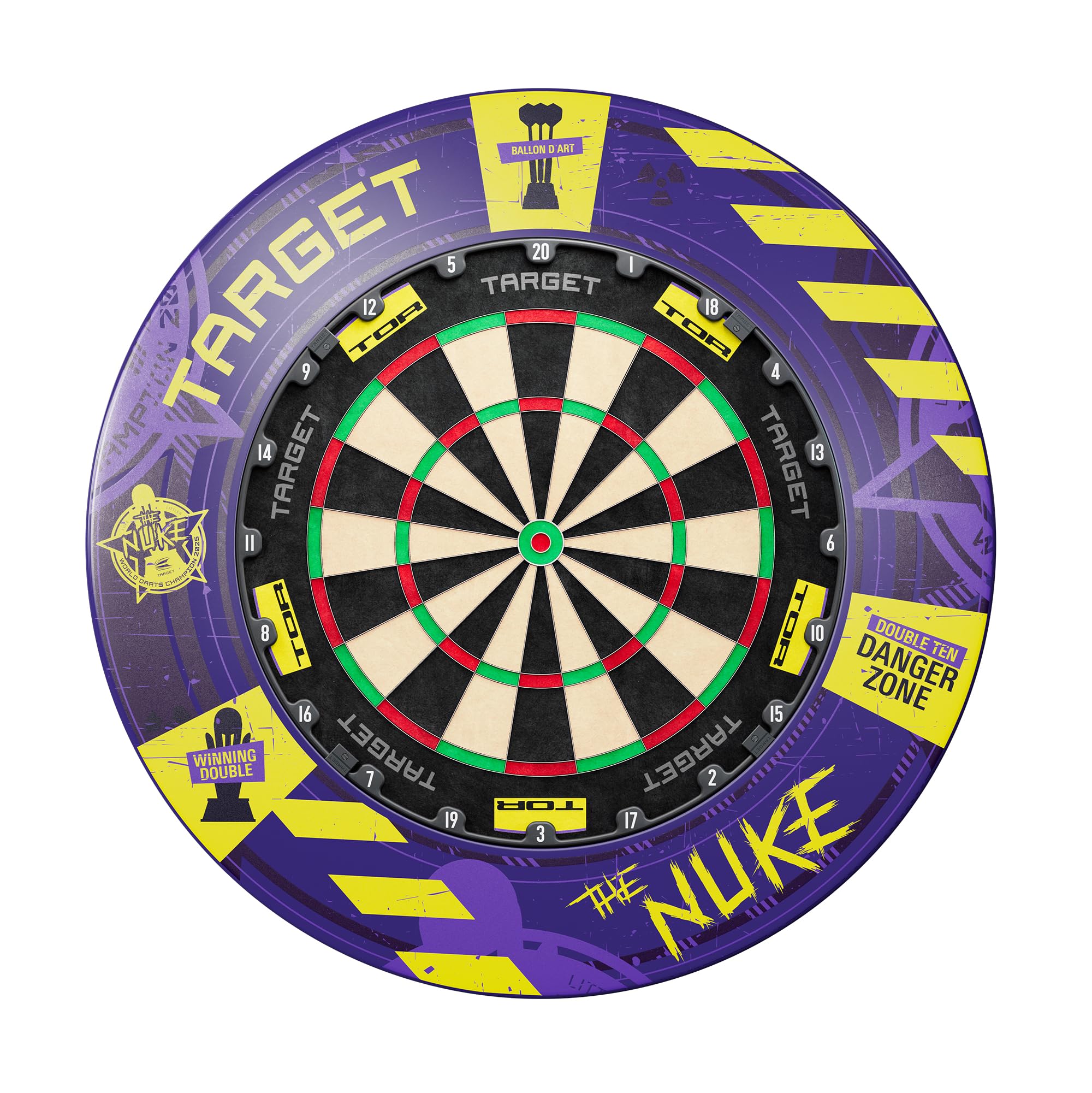 Target Darts Luke Littler Champion du Monde Ensemble Cible de Fléchettes TOR et Entourage de Cible de Fléchettes | Cibles de Fléchettes Standard de Compétition en Acier avec Kit de Fixation