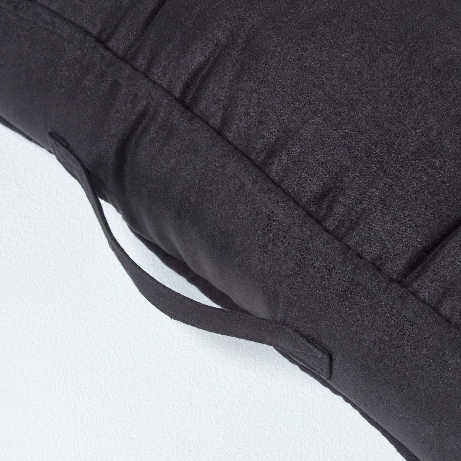 Homescapes Cuscino per poltrona in finto camoscio con imbottitura di sostegno, alzata di 10 cm per una maggior comodità, ideale per gravidanza, post-operatorio o neo-mamme, Nero , 50 x 50 x 10 cm