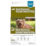 Chewable Quad Dewormer for Medium Dogs&comma; 26-60 lbs&comma; 2 chewable tablets