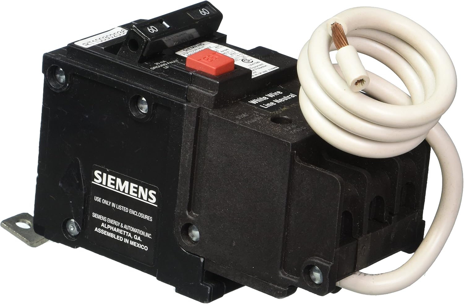 Siemens BE260 60Amp Double Pole 120/240Volt 10KAIC Ground Fault Circuit Interrupter, Ground