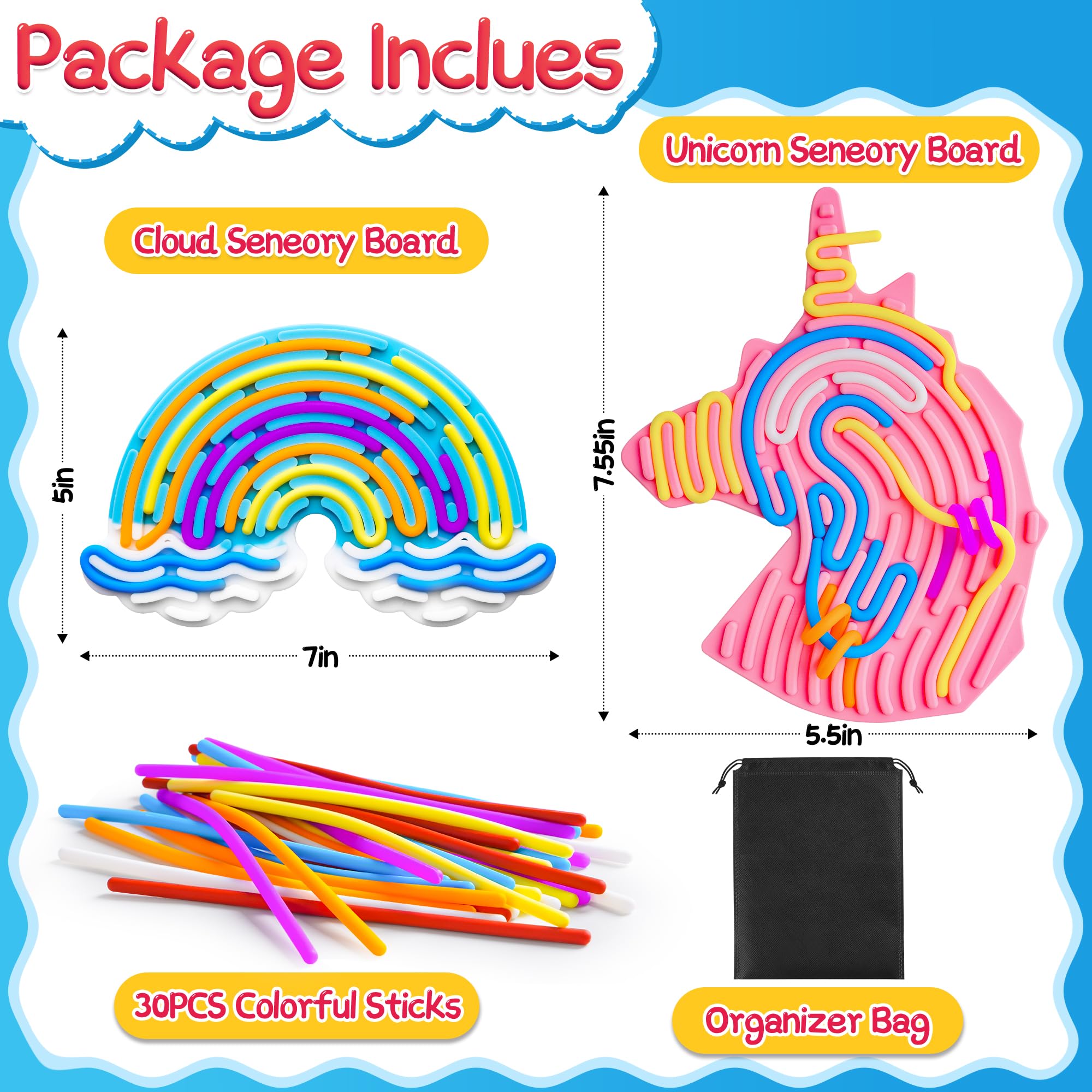 4 Planches Sensorielles Anti-stress - Silicone, Double Face, Pour Enfants Et Adultes