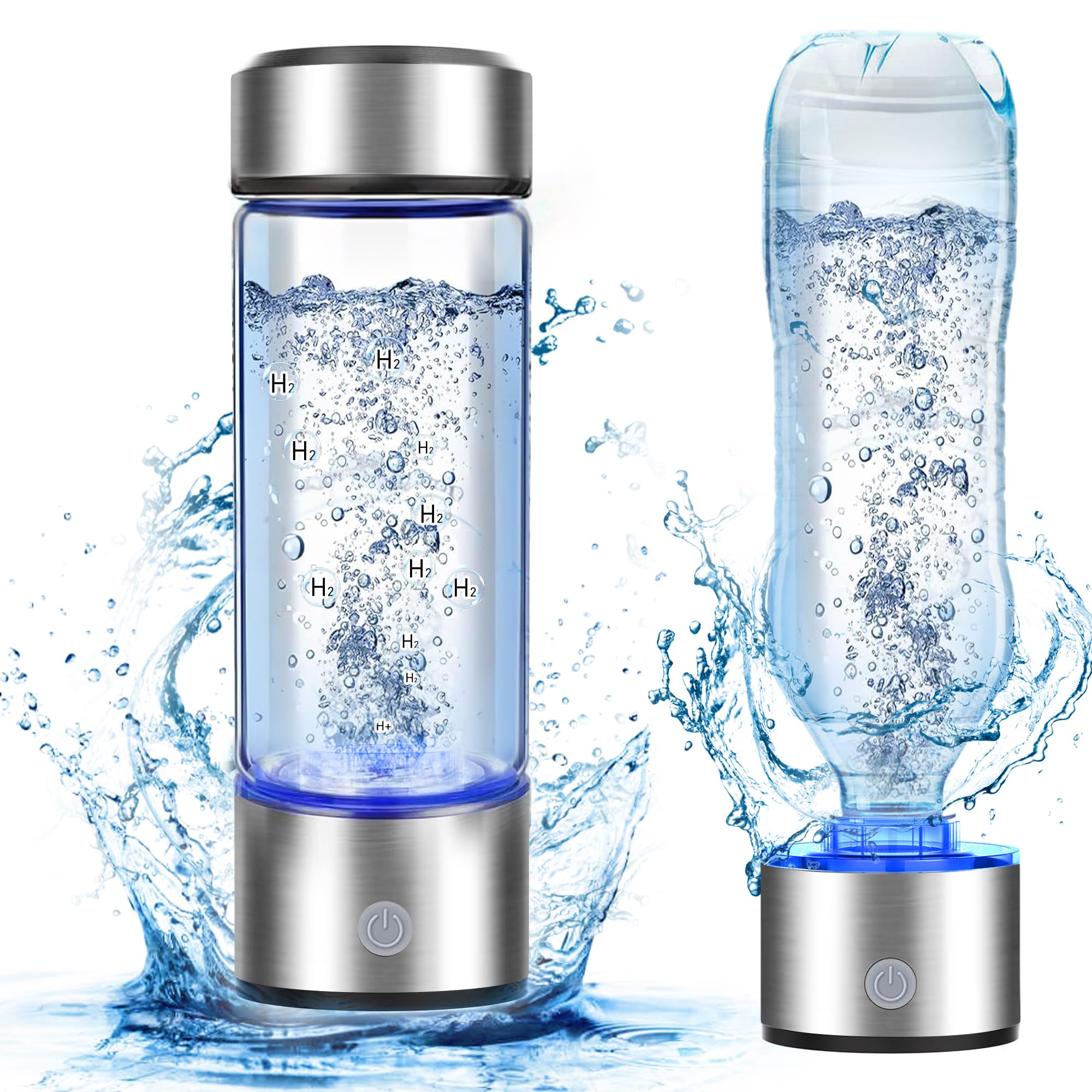 2026 New Hydrogen Water Bottle, 2800PPB in 3Min, SPE PEM Tech, Portable 16OZ, Rechargeable Hydrogen