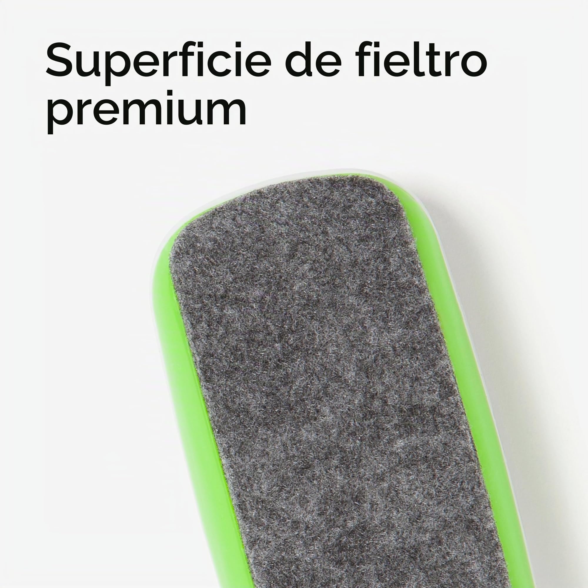 U Brands Borrador magnético de fieltro de borrado en seco, 11,5 x 5,8 x 2,5 cm, 2 tonos blanco y verde, diseño moderno y ligero
