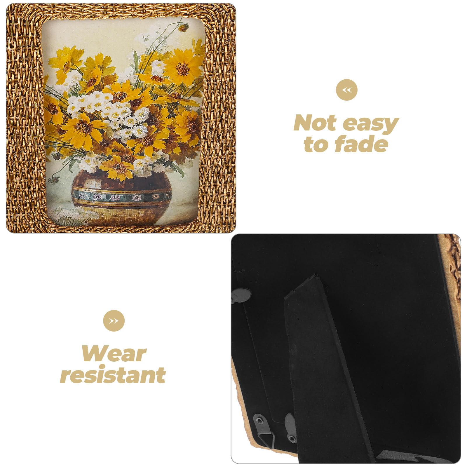 Marco de Diseño Chic y Elegante Vintage de Resina para Escritorio, Portafotos Práctico y Multiusos para del Hogar
