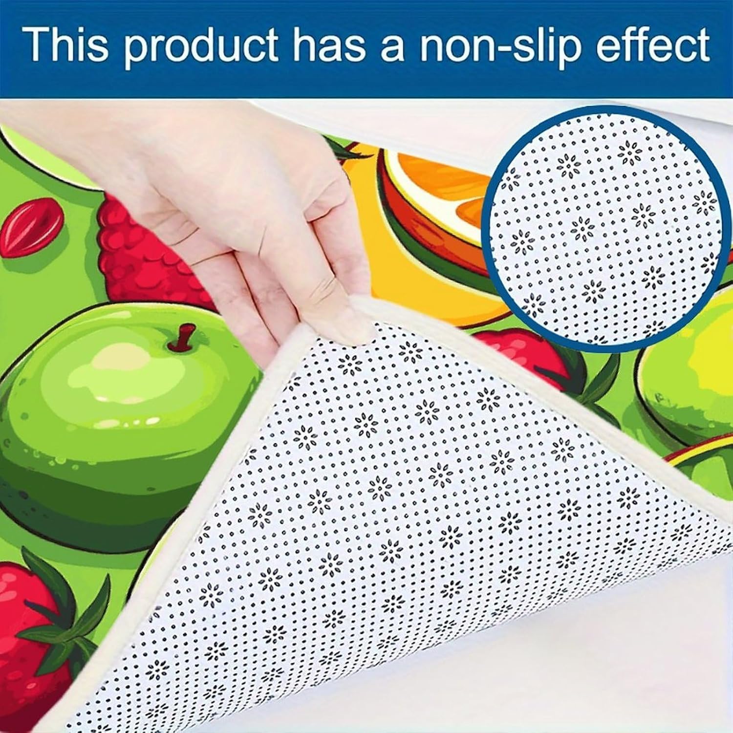 Various Fruits Kitchen Mats for Floor 3 Pcs Kitchen Rugs