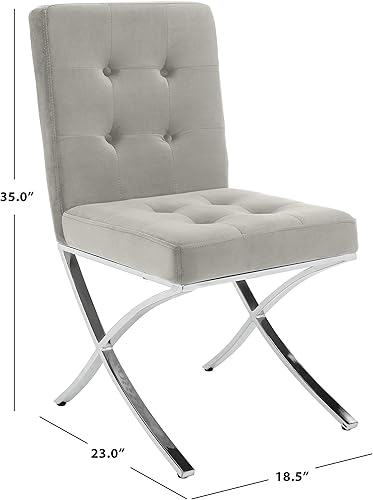 Miniatura 29 de Safavieh Home Walsh - Silla auxiliar de piel sintética negra y cromada Negro -,Gris/cromo,Marrón claro / Cromo,Azul