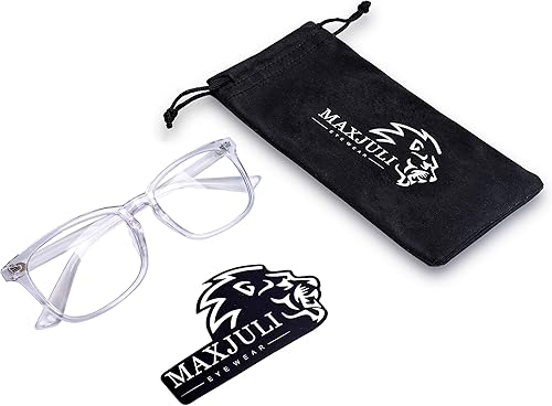 Miniatura 6 de Maxjuli Lentes falsos con bonito marco Nerd para lecturajuegos TVteléfonos para mujeres y hombres transparentes