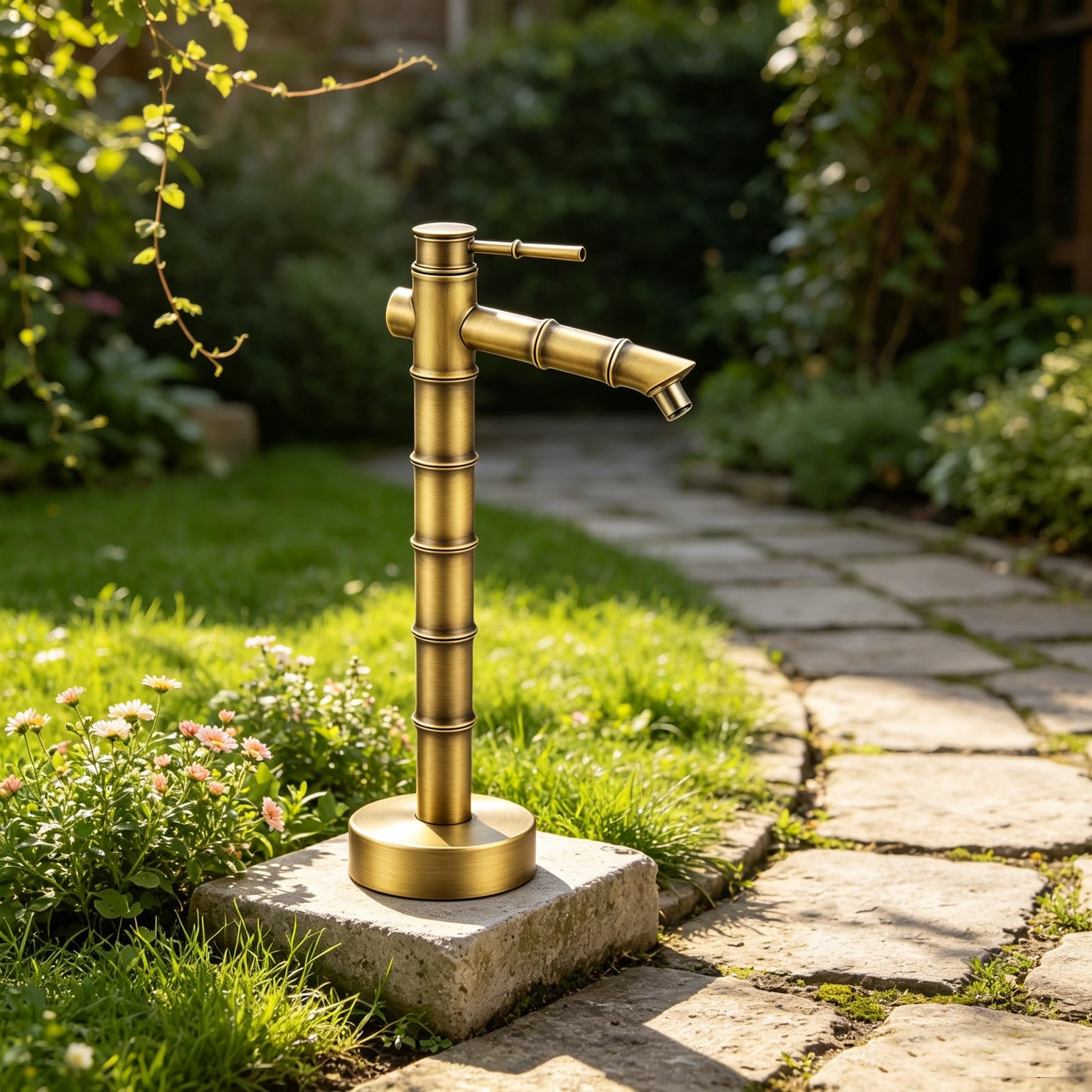 Gaommini Side Inlet Copper Standing Faucet, Outdoor Column With Spigot, Garden Yard Hydrant