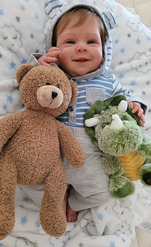 Miniatura 1 de Pinky Reborn Muñecas realistas de bebé Reborn de 18 pulgadas, vinilo de silicona, muñecas para recién nacidos, muñeca de cuerpo de tela, muñeca de