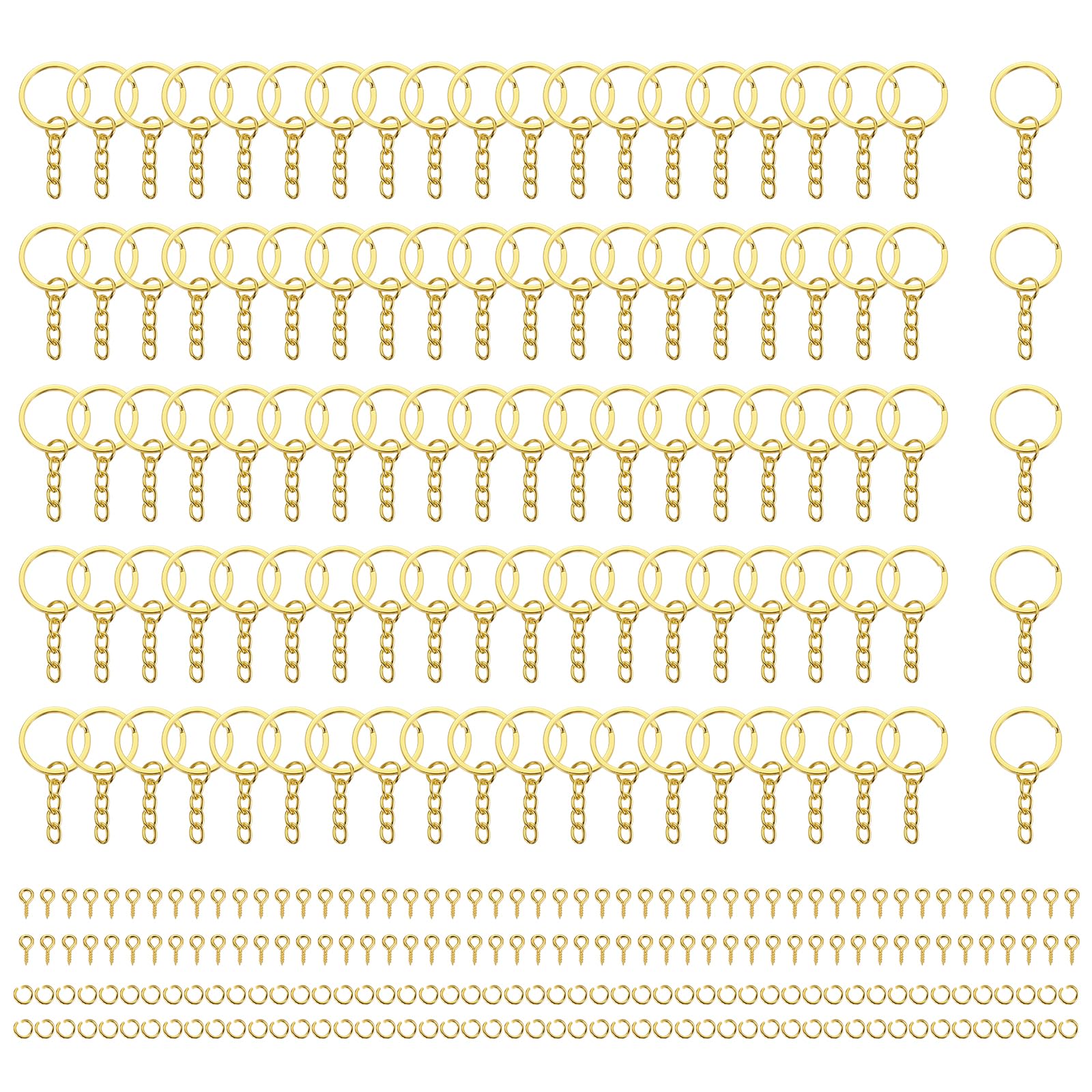 Porte-clés dorés 25 mm pour créer des souvenirs personnalisés et des bijoux de sac faits main