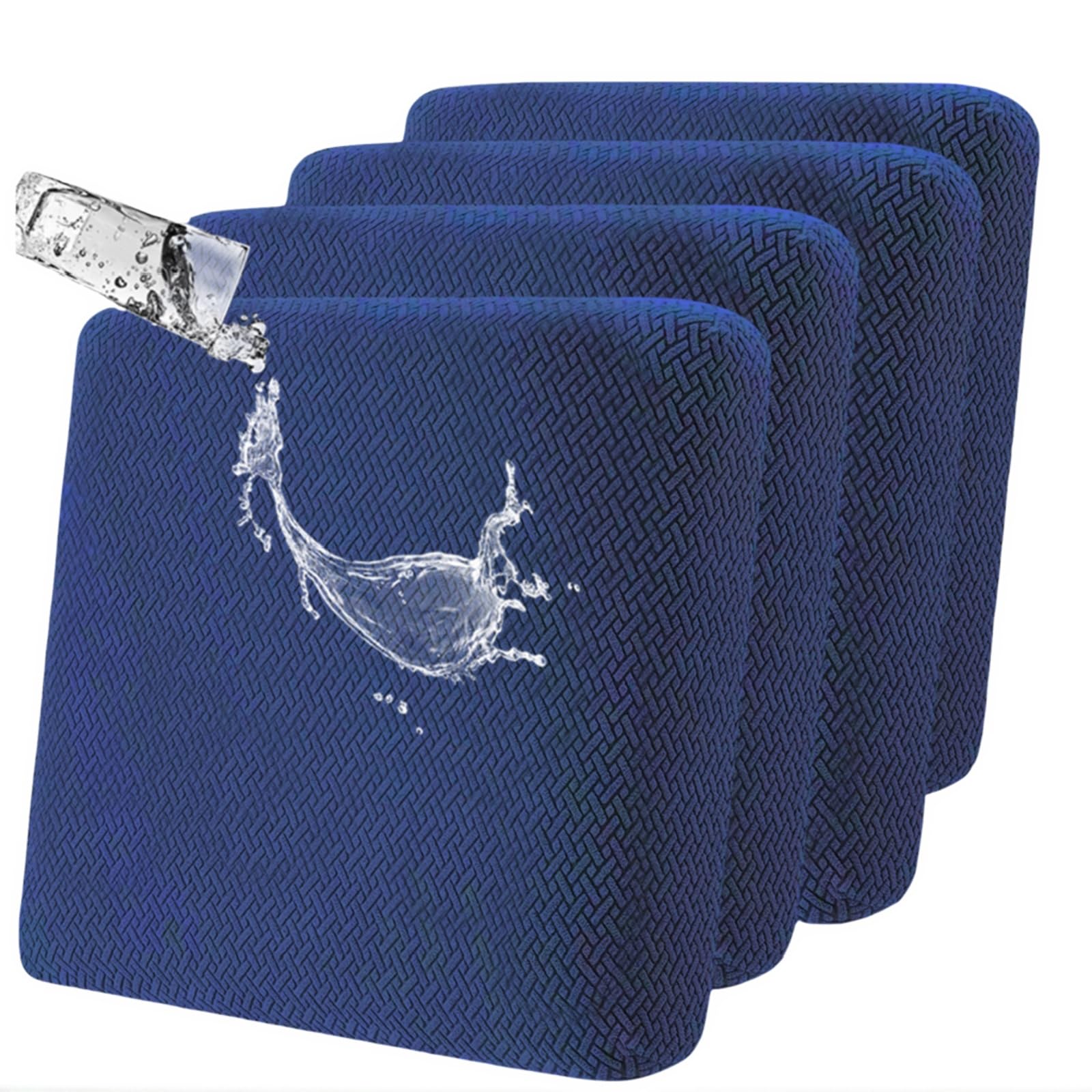 SHANNA Sofa Seat Cushion Slipcovers: 4Pcs Modern Couch Cushion Cover Waterproof Patio Cushions Removable Non-Slip Couch Cushion Slipcovers Suitable for Armchair, Sofa Seat Slipcover (Navy Blue) โ image 1