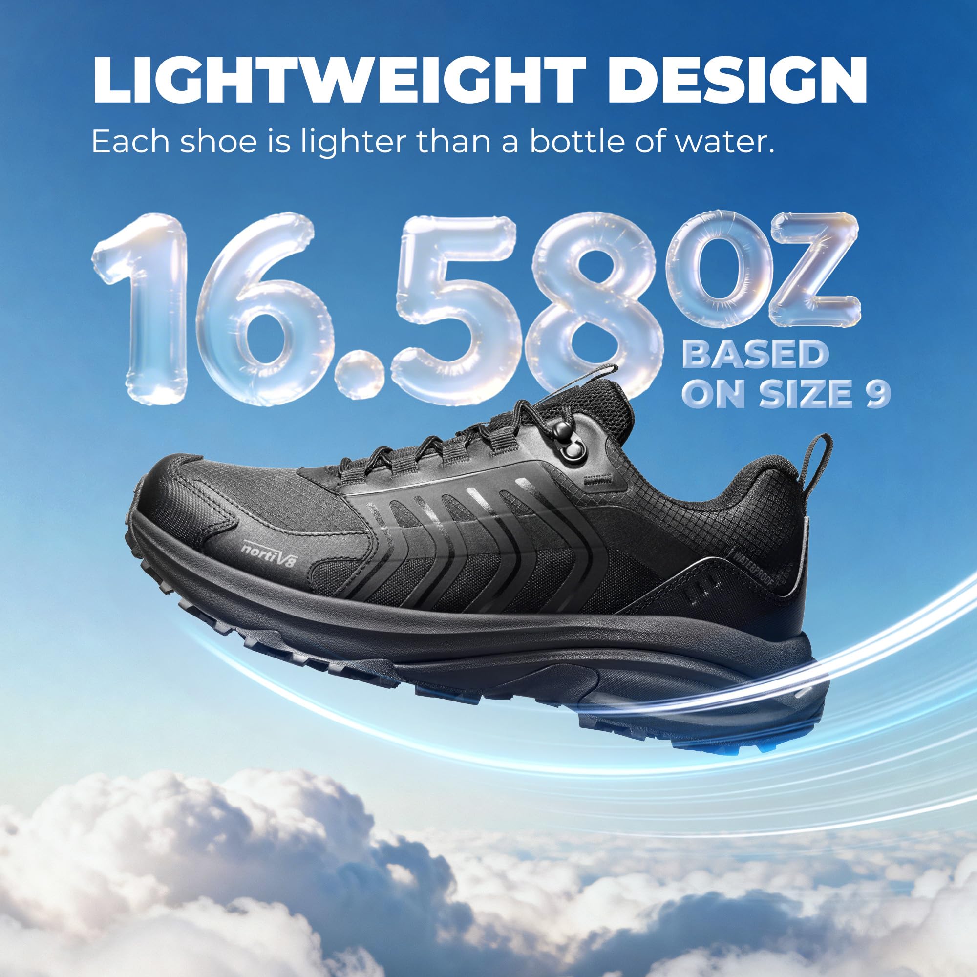 NORTIV 8 Scarpe Trekking Uomo Impermeabili Antiscivolo Leggere Comfort Camminate Outdoor Trekking Campeggio Arrampicata Uso Quotidiano Sneakers alla Moda