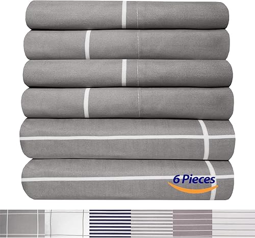 Miniatura 4 de Sweet Home Collection Juego de sábanas Queen de 6 piezas de 1500 hilos de microfibra cepillada fina con bolsillos profundos  Fundas de almohada