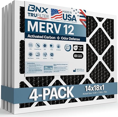 Miniatura 156 de BNX TruFilter - Filtro de aire 14 x 25 x 1 MERV 8, electrostático plisado para defensa contra polvo y mascotas, para aire acondicionado, HVAC