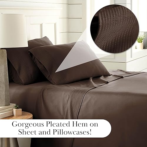 Vista 135 de Southshore Fine Linens®, juego de ropa de cama con bolsillo profundo Negro