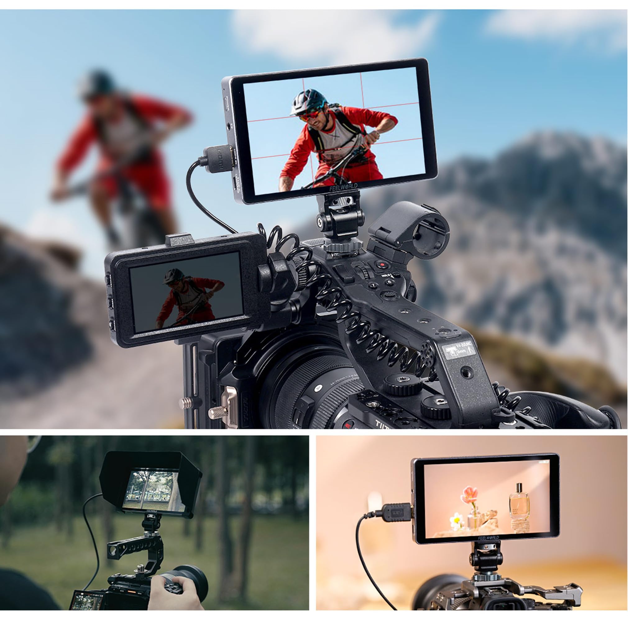 Feelworld 4Kカメラ用モニター+HDMIビデオコンバーターセット Amazon.co.jp: FEELWORLD カメラ＆ビデオカメラ用モニター 7