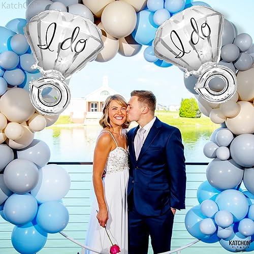 Miniatura 6 de KatchOn Globo de plata con anillo de diamante I Do - 25 pulgadas paquete de 2  Globo de anillo de compromiso para fiesta de compromiso  Anillo de