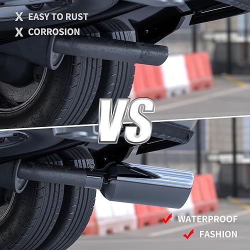 Miniatura 8 de Richeer Punta de escape de 3 a 6 pulgadas, entrada de 3 pulgadas, salida de 6 pulgadas, longitud total de 15 pulgadas, punta de escape de acero