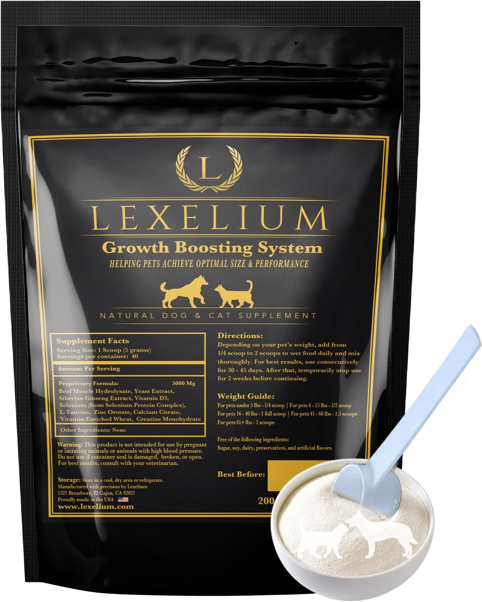 Weight Gainer Supplement for Dogs & Cats - Muscle Building & Appetite Stimulation - 100% Natural Pet Supplement to Add Weight & Increase Immunity in Puppies and Kittens -200g