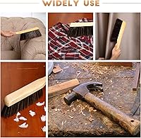 Vista 4 de Patelai 2 cepillos de banco de madera, cerdas suaves, mango de madera largo, marrón