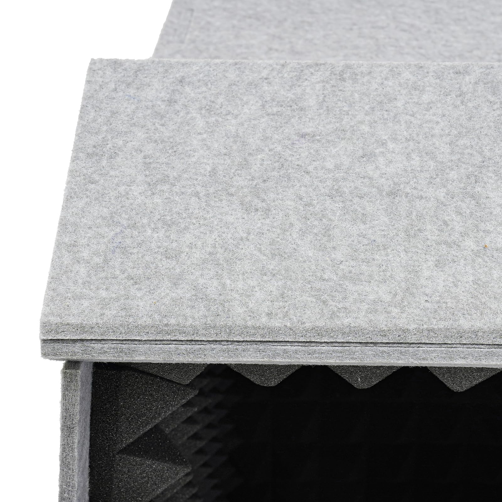 Paneles acústicos, 60 x 60 x 60 cm, placa de espuma de escritorio, cubierta insonorizada portátil, protección de absorción de sonido vocal para salas de estar, salas de juegos (gris, negro)
