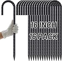 Vista 16 de AAGUT Juego de 6 estacas para trampolín de 12 pulgadas, kit de anclaje de amarre para trampolín de 3/8 pulgadas, resistente al viento, accesorios