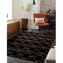Marilyn Monroe Glam Collection Area Rug - Deco 4 1" x 6 1" Rectangle Black and Gold