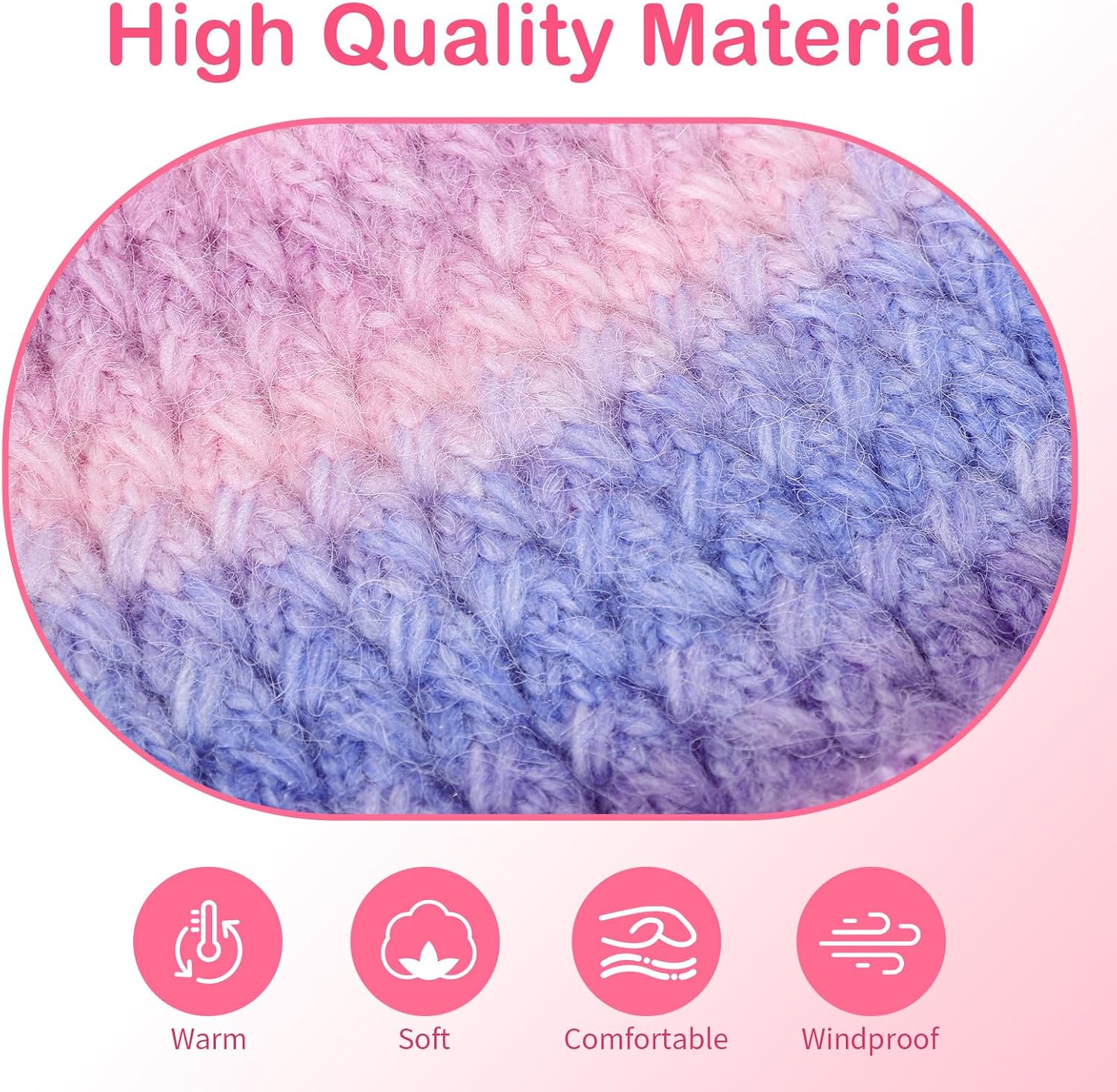 Winter Hat for Kids Children, Girls Beanie with Pom Pom, Girls Accessories Knit Beanies Cap Age 7-12