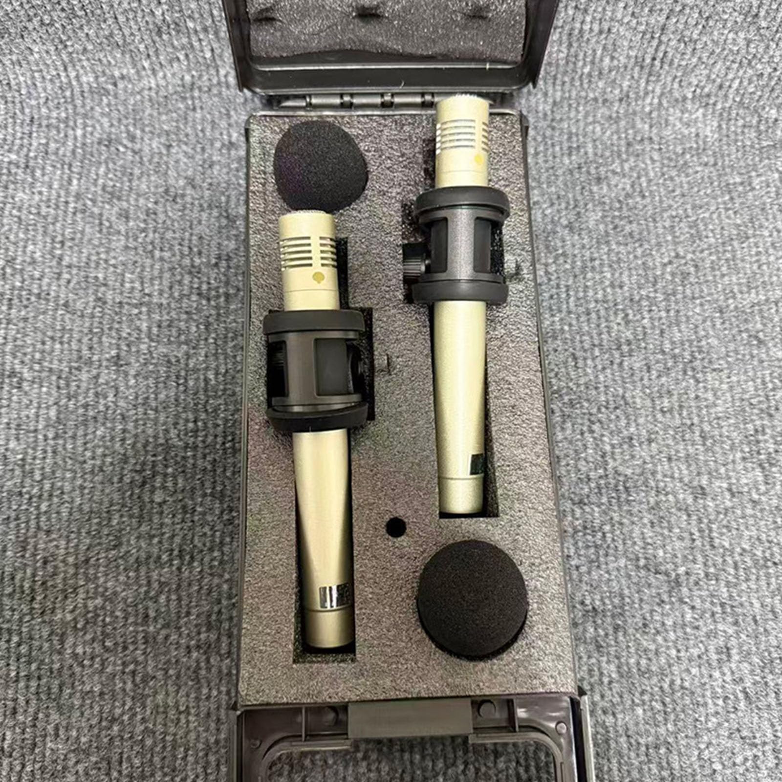 Percussion Tonabnehmer Mikrofon Set, 2 Metall Schlagzeugmikrofone 6, 10 Zoll für, Bühnenaudio, Lehrdemo, Probenarbeit und Live Einsatz Percussion Mikrofon Set, Instrumenten Tonabnehmer, Live