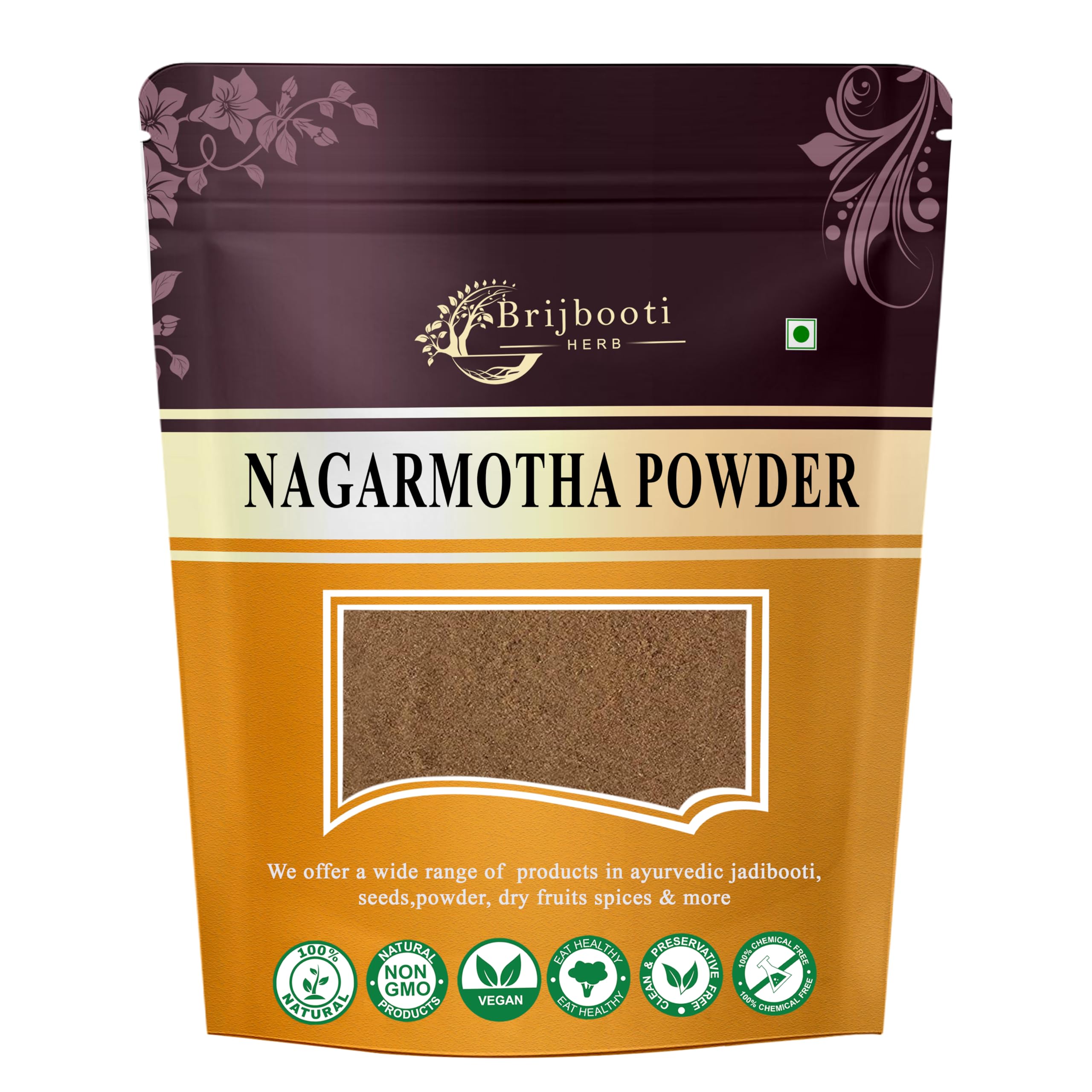 BIRJU MAHAVIR Nagarmotha Powder - Cyperus Rotundus Powder, Natural, 200 gram (BMPL-340)