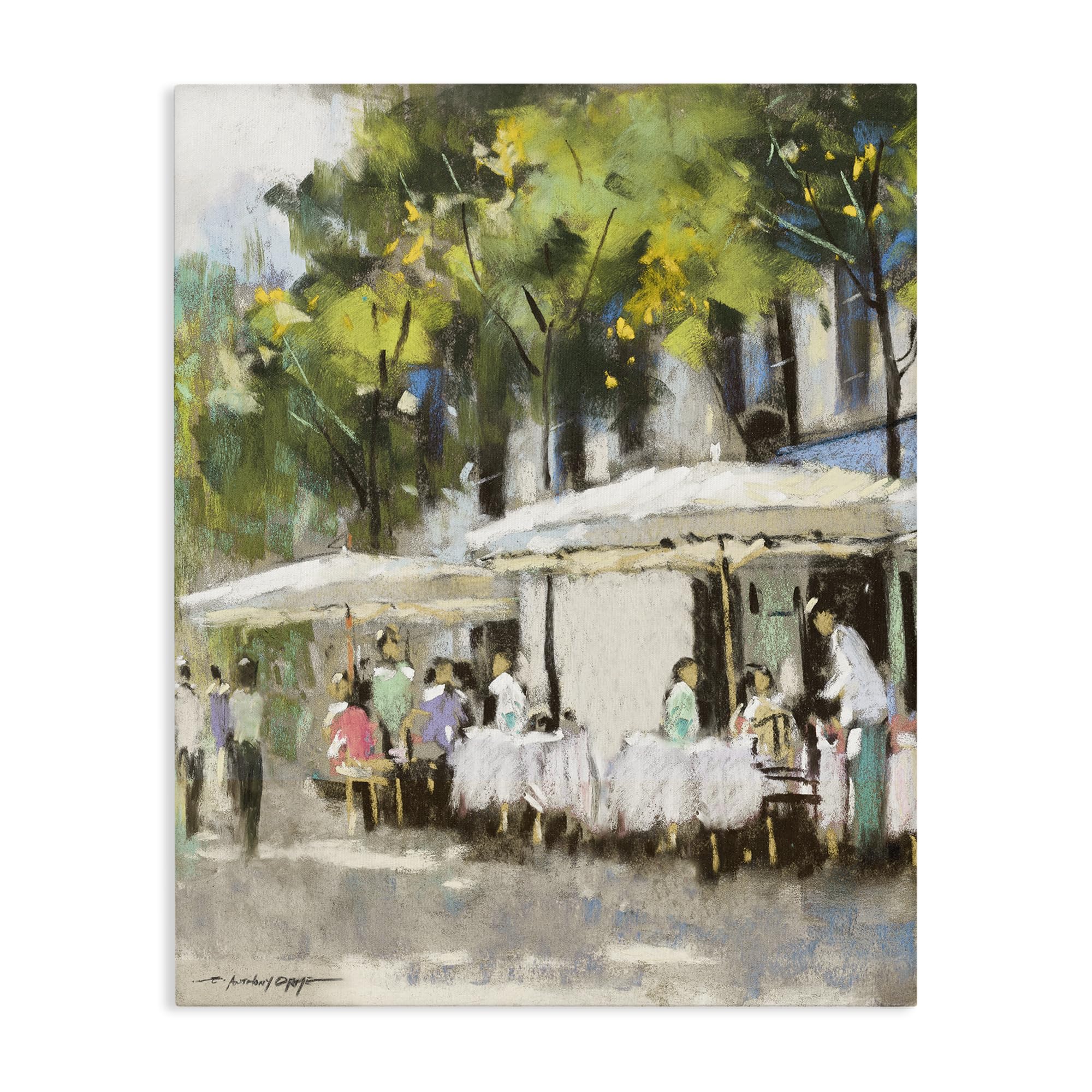 Stupell Industries Sunny Street Cafe Scene 'Sunny Street Cafe Dining', Canvas Art, 16 X 20 Inches, Easy To Hang And Sturdy, Made In Usa, By Anthony Orme