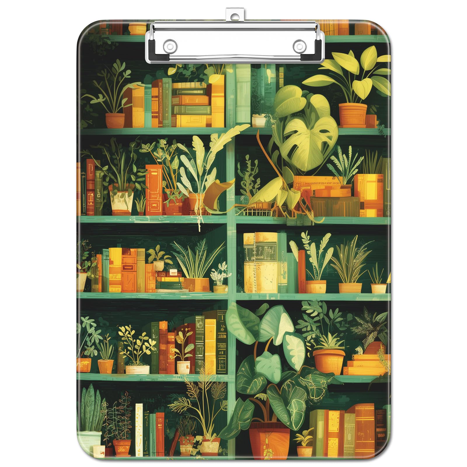 Luminzo Plastic Cute Clipboard, Low-Profile Metal Clip, A4 Letter Size 9 x 12.5 in, 8.5 x 11 Paper Clip Board for Teachers, Nurses, Classroom, Green Study Room
