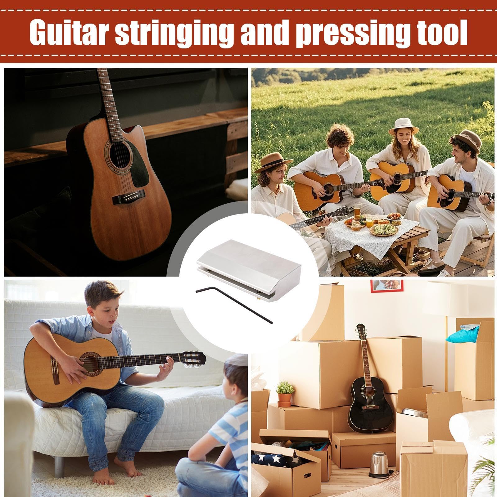 Pressa Tasti Per Chitarra – Utensile In Alluminio Per Riparazione E Manutenzione, Per Musicisti E Liutai, Peso 110 G