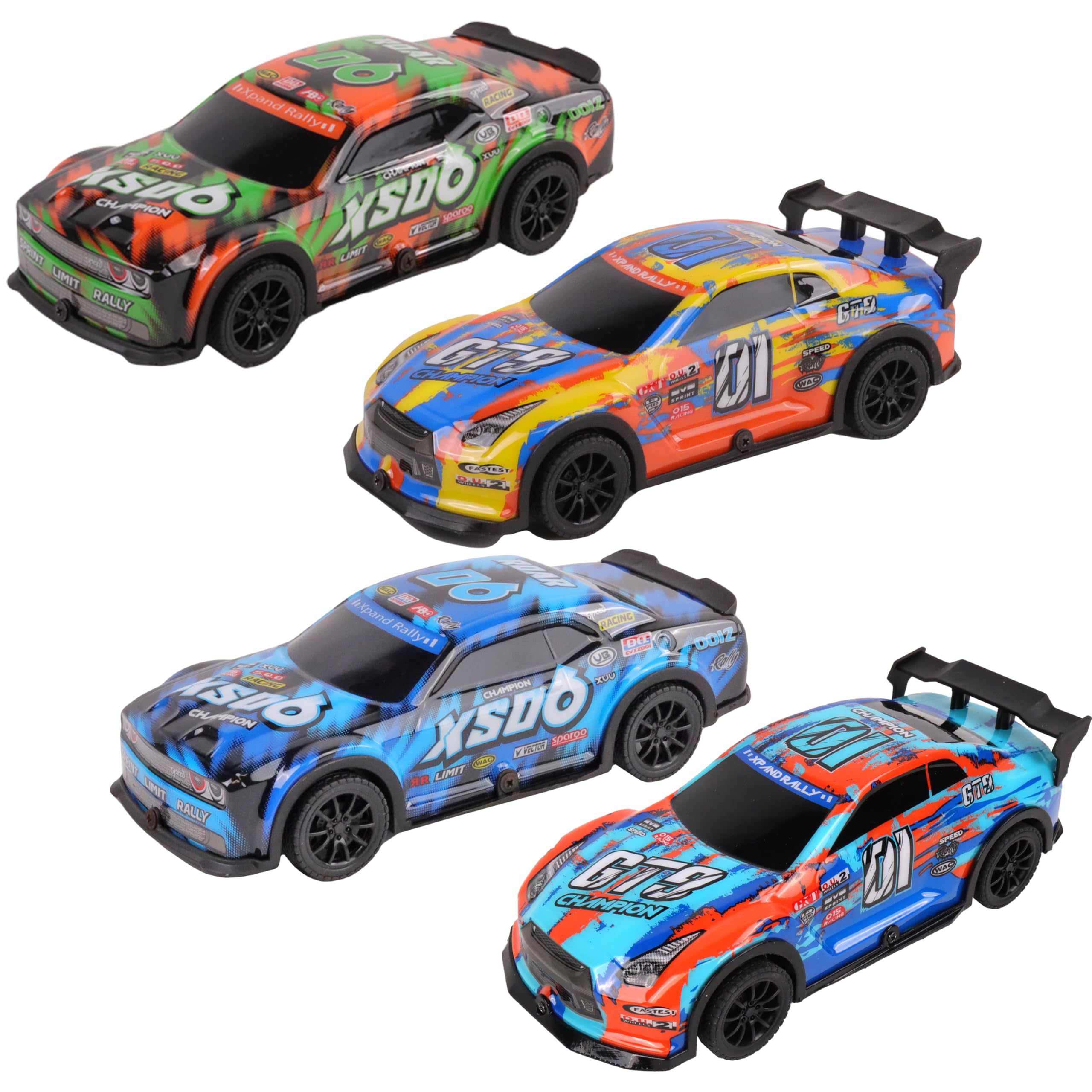 Voiture Enfant - Marque - Mini Voitures De Course à Friction - 12 Pièces - Couleurs Vives - Anti