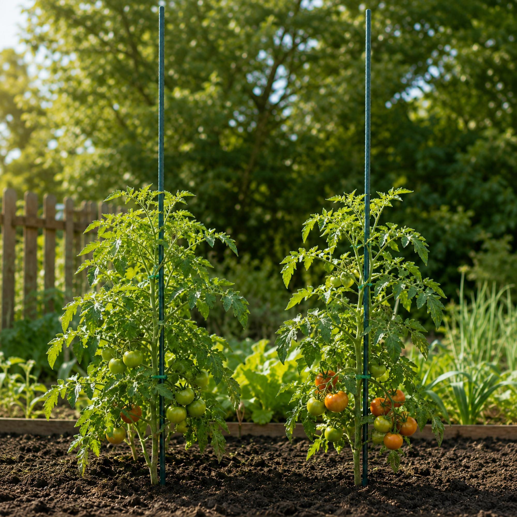 KADAX Lot de 15 Tuteurs Tomate et Plantes – Acier Plastifié 150 cm × Ø 11 mm – Tuteur Jardin Potager pour Tomates, Framboisiers et Plantes Grimpantes, Résistants aux Intempéries