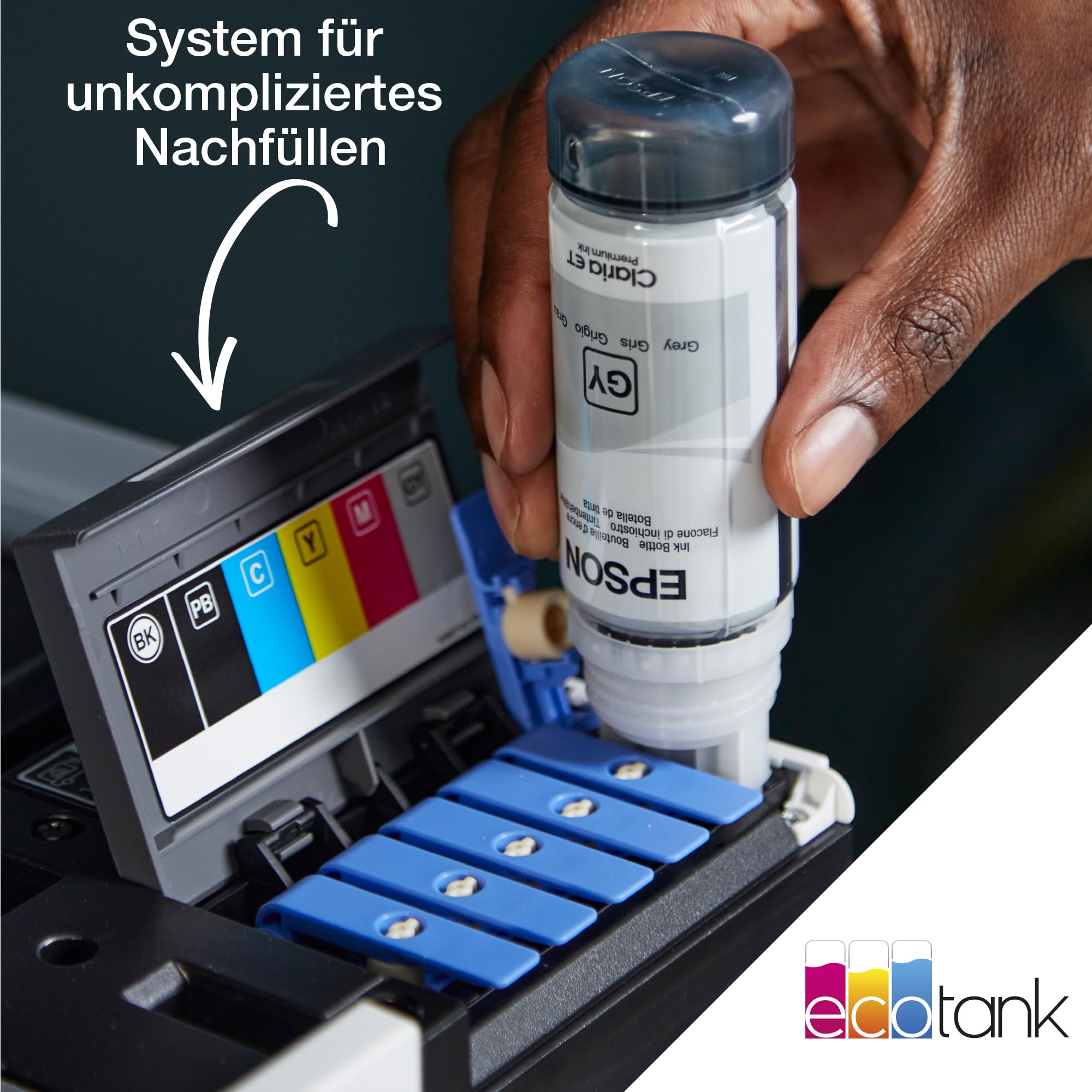 Epson EcoTank ET-8500 Tintentankdrucker | Fotodruck | 6-Farb-Tintensystem | WLAN | A4 | Drucken, Kopieren, Scannen | 10.9 cm Touchscreen | Duplexdruck | hinterer Papiereinzug