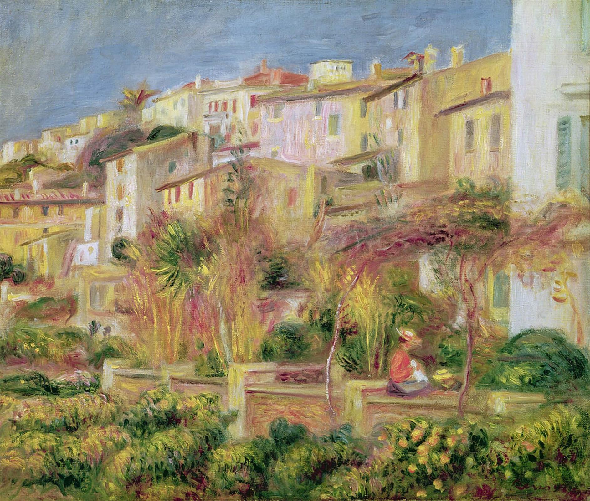 SERENDIPITP Vintage Picture Print on Canvas Wall Art Poster Terrace in Cagnes by Pierre Auguste Renoir Artwork Print Poster for Wall Decor 60x90cm
