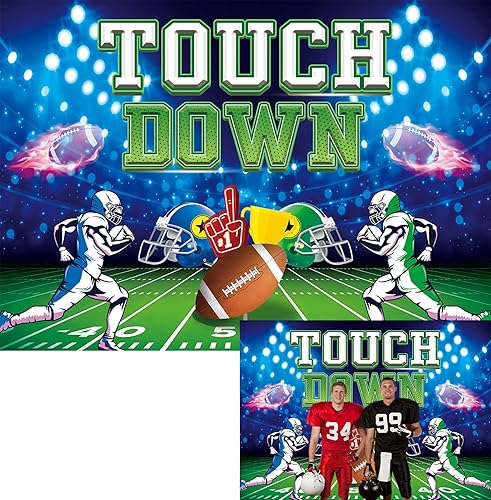 Miniatura 1 de Fondo de campo de fútbol de 7 × 5 pies para retocar fondo de competición de fútbol americano Spotlight Trofeo Hombre Niño Cumpleaños Fotografía Fondo