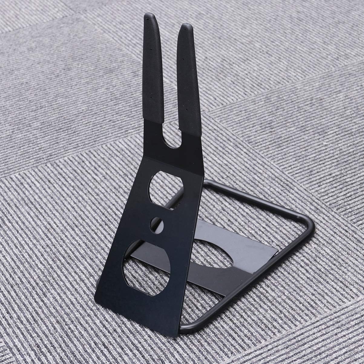 Portable Metal Bike Rack Stand for Mountain Bikes Sturdy Parking Display for Garage Home Exhibition Lightweight Folding Design for Bike Professionals Black