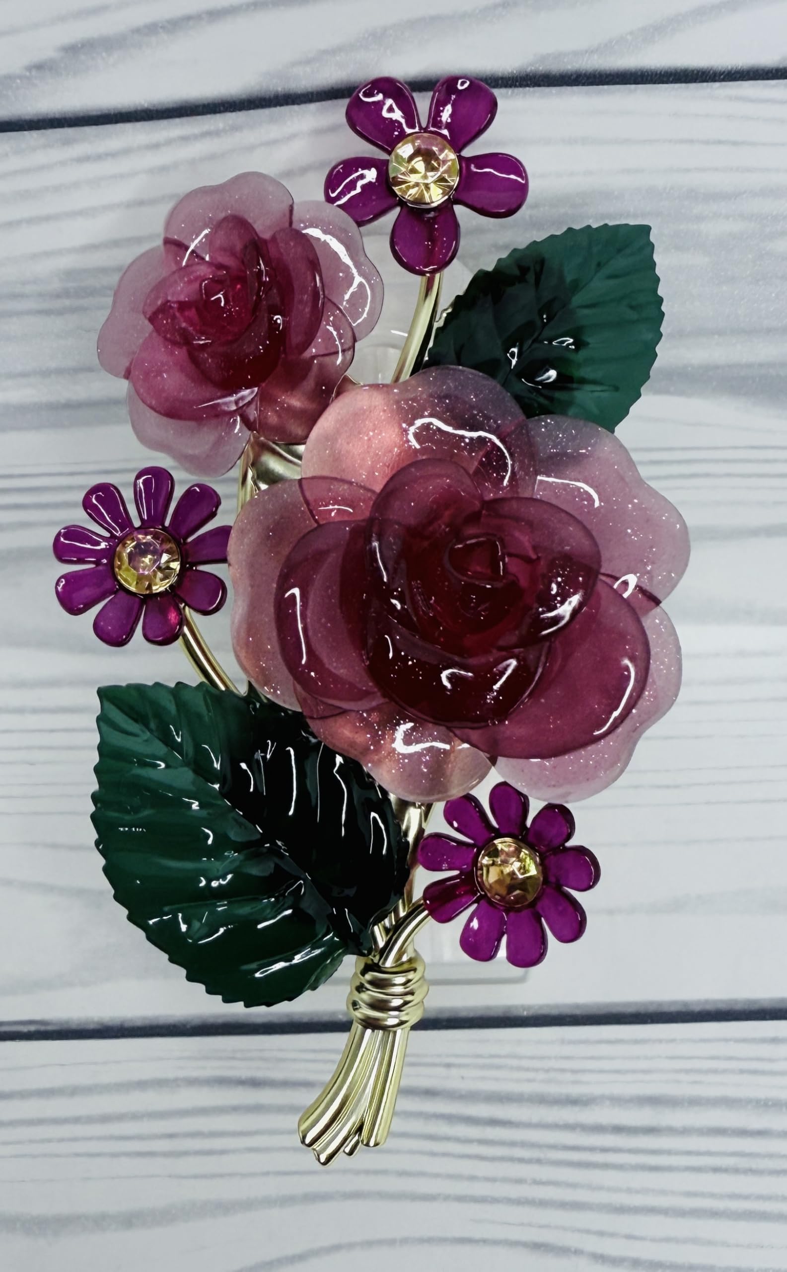 Bath and Body Pink Roses Flower Adjustable Wallflowers Scent Control Fragrance Nightlight Plug