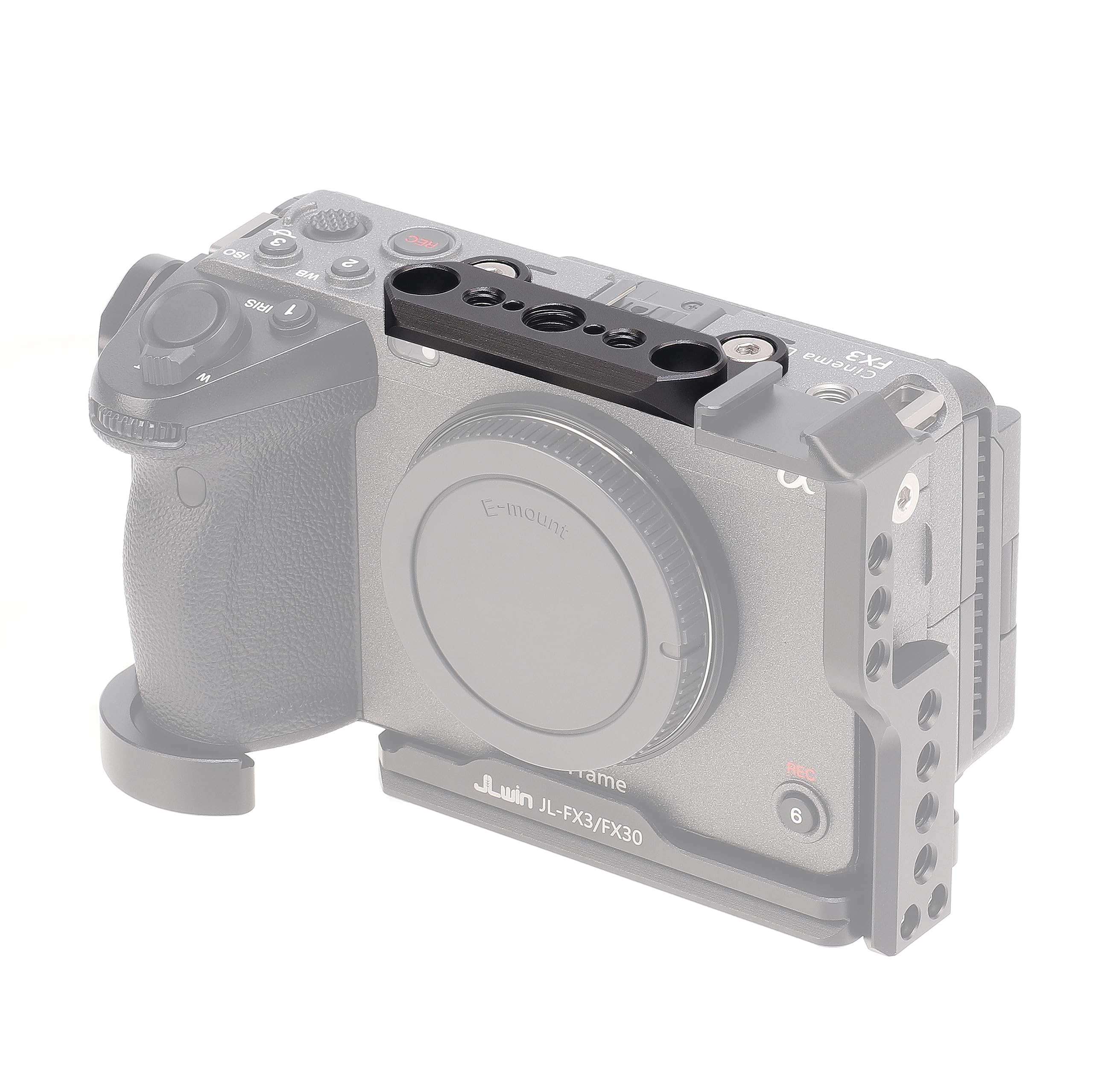 FocusFoto FX3/FX30 Top NATO Rail Compatible with Sony FX30 FX3 Camera, Top Plate Adapter with NATO Rail Mount, 1/4"-20 Threads, 3/8"-16 Locating Holes