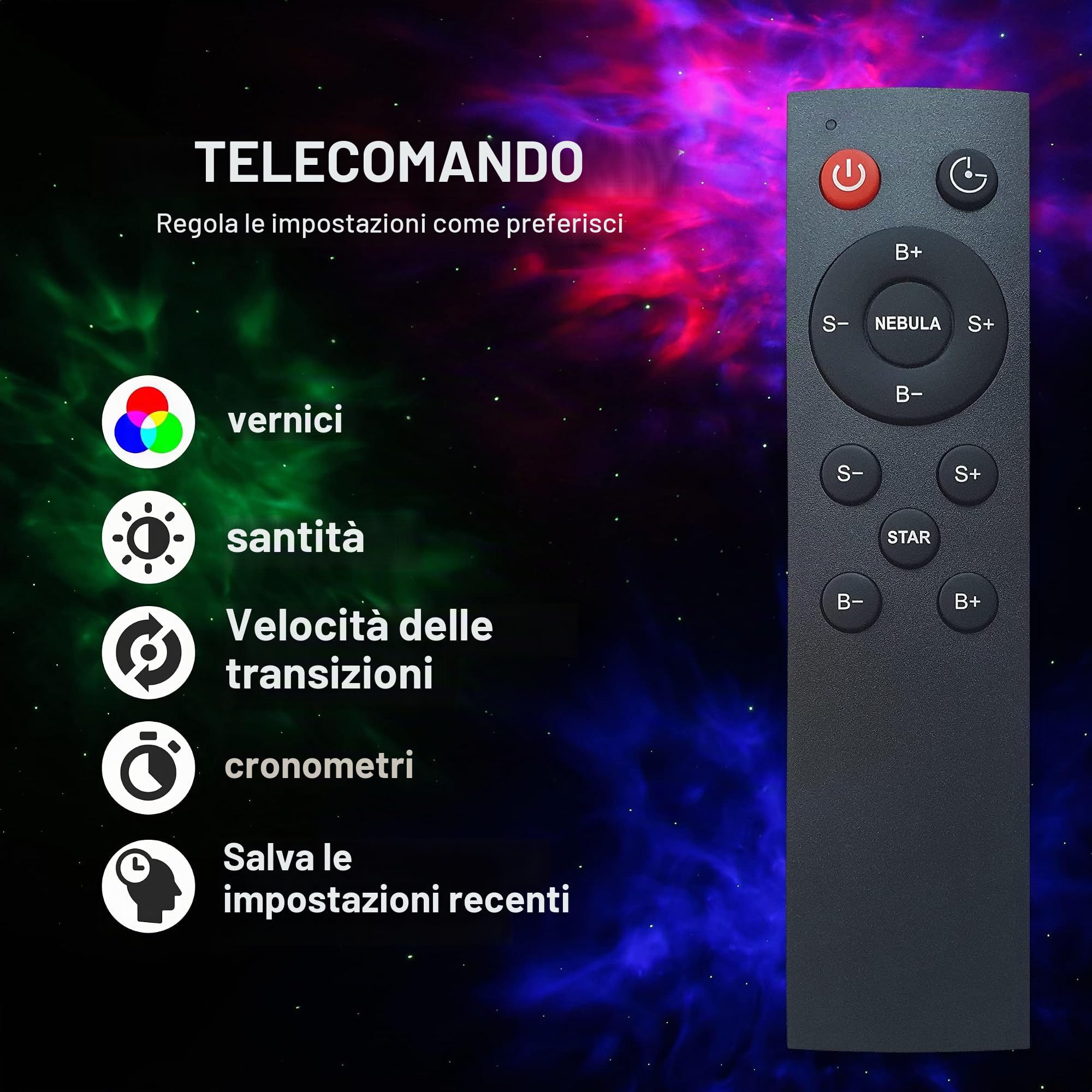 SWIFTVEIN Astronauta LED Proiettore di cielo stellato, luce galattica con telecomando e timer, proiettore di stelle per bambini e adulti, proiettore intelligente di stelle bianco