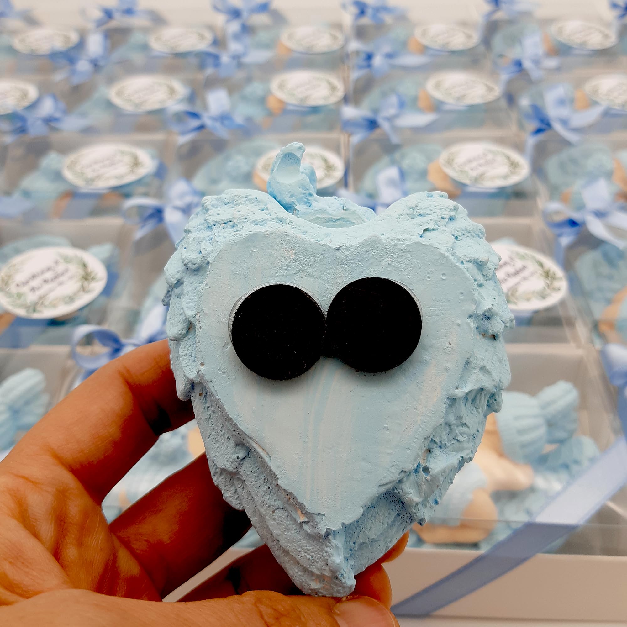 Gastgeschenk Taufe, 20 stückTaufgeschenk Gäste, Geschenk-Set für Babypartys für Taufe,Geschenk zur weiße Flügel blau Baby, Kommunionsgeschenke,Schön, dass Du da bist