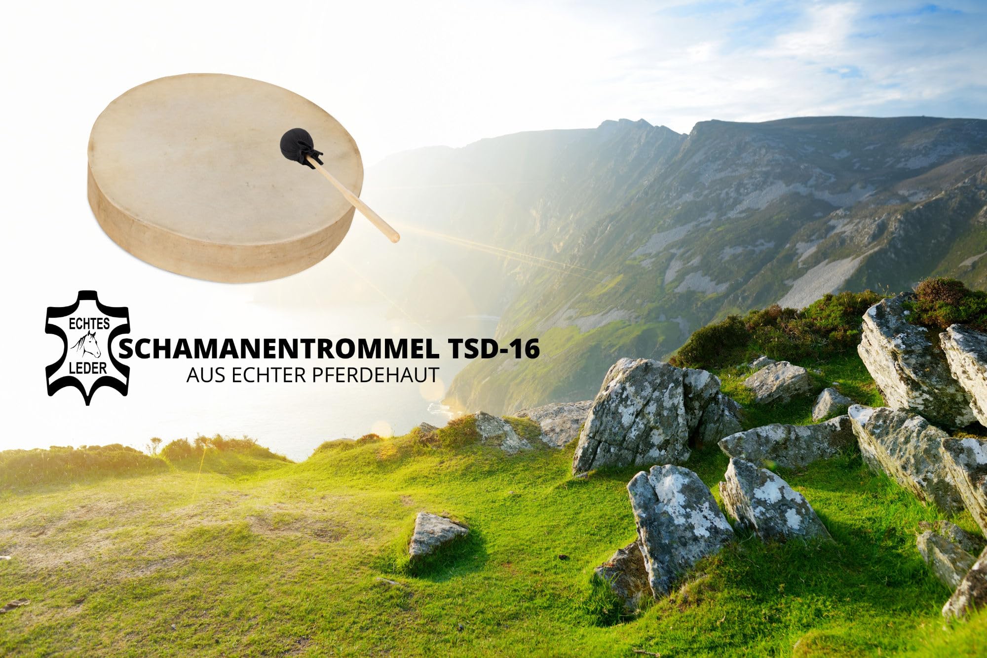 Classic Cantabile TSD-16 Traditionelle Schamanentrommel mit Pferdehaut 16"