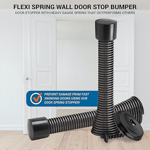 Miniatura 3 de Rok Hardware - Parachoques de puerta de pared de 2992in 2992in Flexi Spring resistente bronce aceitado