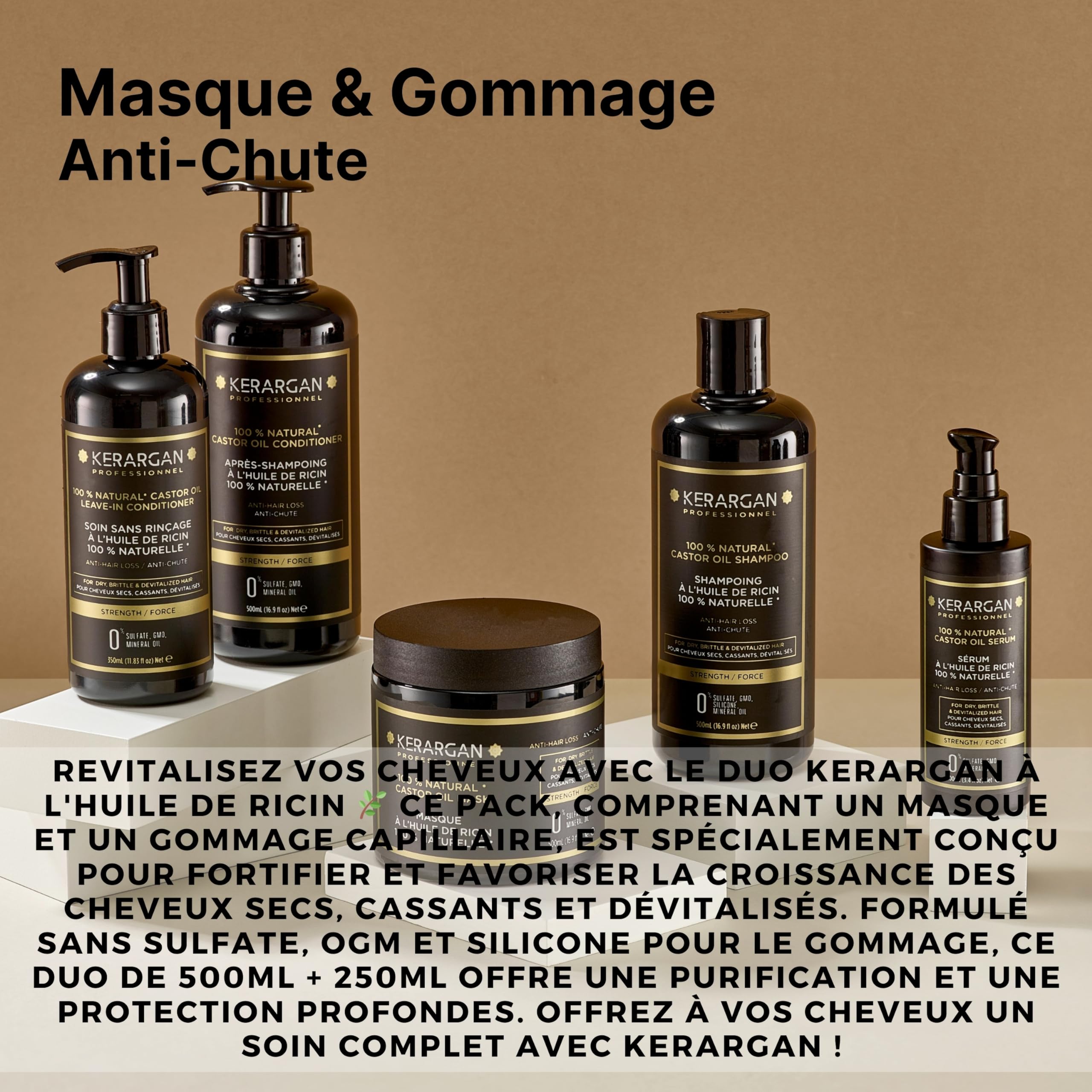 KERARGAN - Duo Ricin Masque & Gommage Cuir Chevelu - 500ml+250ml