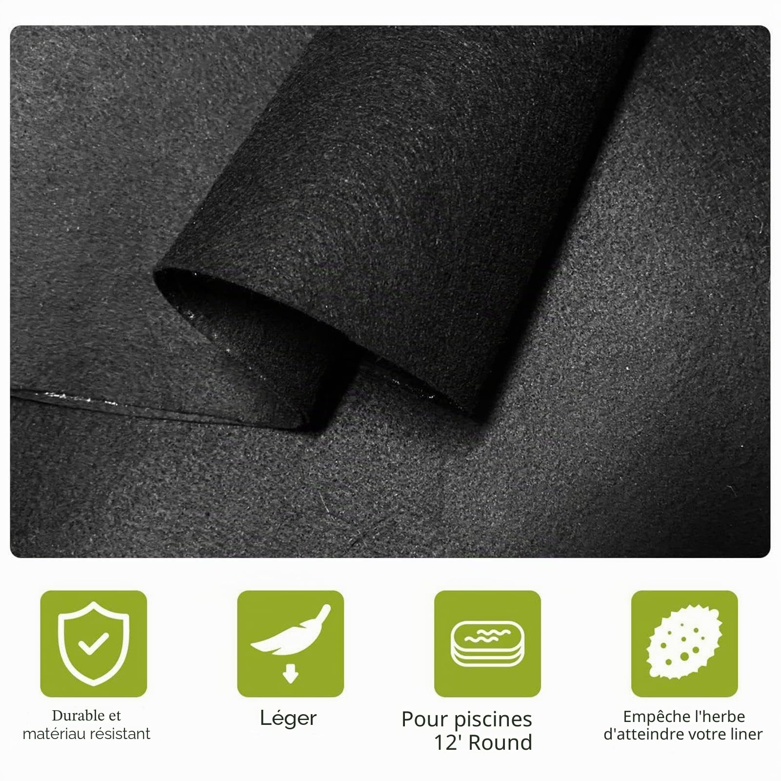 Tapis De Sol De Piscine, Tapis De Revêtement De Piscine Rond, Coussin De Protection De Piscine Tapis Bain À Remous pour Éviter Les Crevaisons Et Prolonger La Durée De Vie du Revêtement 4,6m