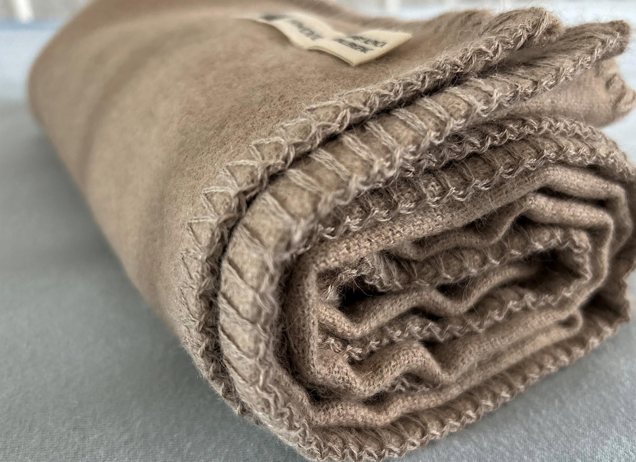 Generisch Coperta per neonati Royal 100% Baby Alpaca – Double Face Beige Tortora