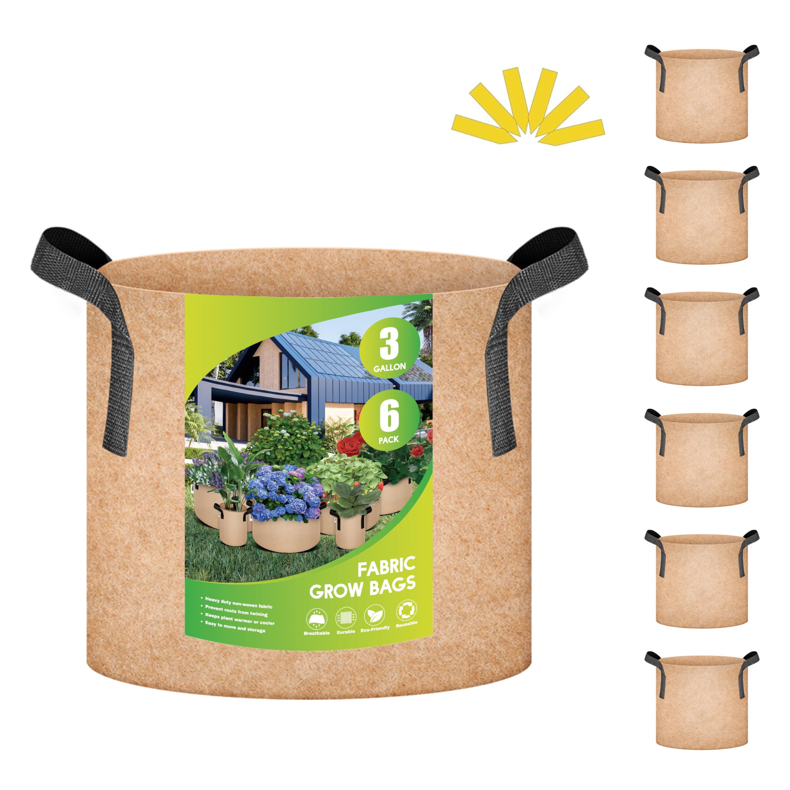 iPower Plant Grow Bag 3 Gallon 6-Pack