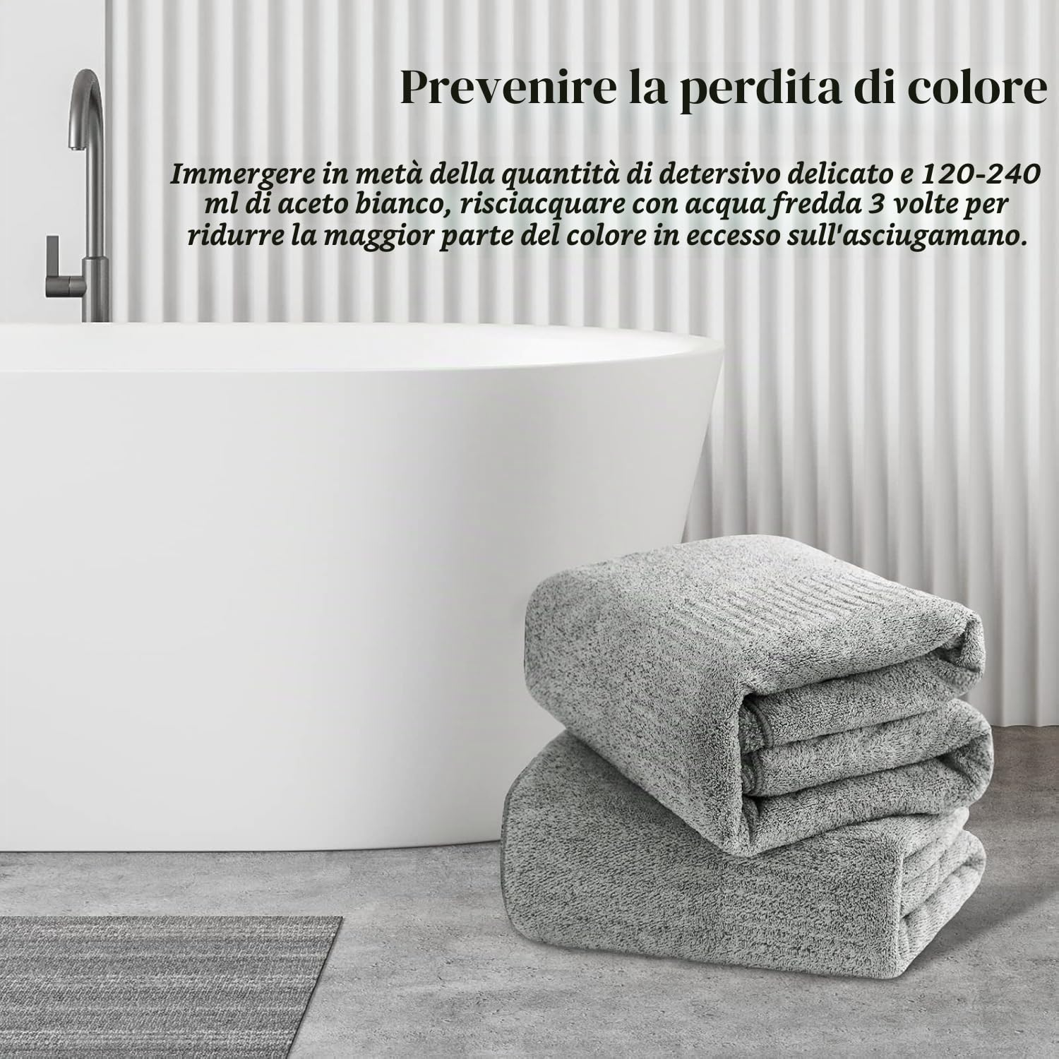 SEISSO Set di 2 Asciugamani da Bagno Grandi, 90x160cm Asciugamani Extra Assorbenti e ad Asciugatura Rapida per Bagno in Fibra, Multiuso per Fitness, Spa, Asciugamani Sportivi, Grigio